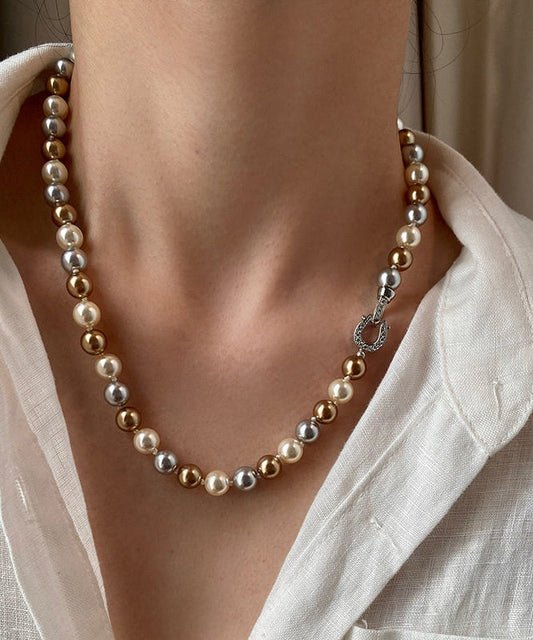 Fine Multicolour Pearl Fine Zircon Collar Necklace