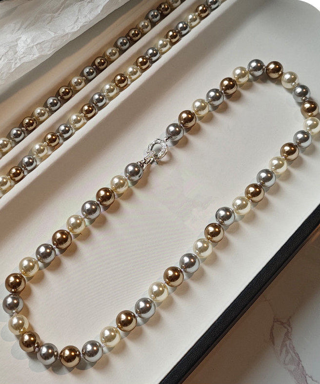 Fine Multicolour Pearl Fine Zircon Collar Necklace