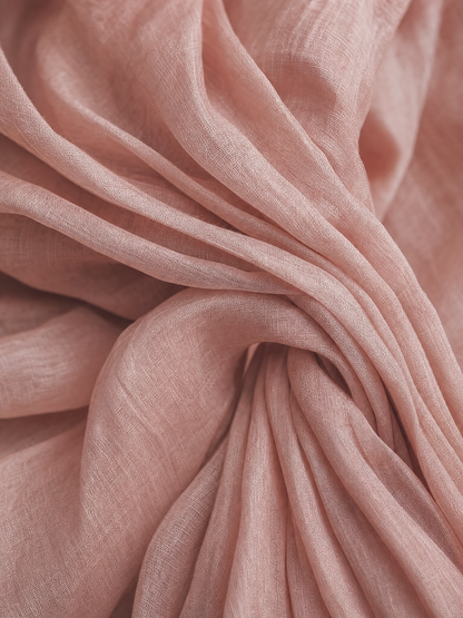 Women's  Pink Minimalist V-neck Linen Blend Maxi Dress