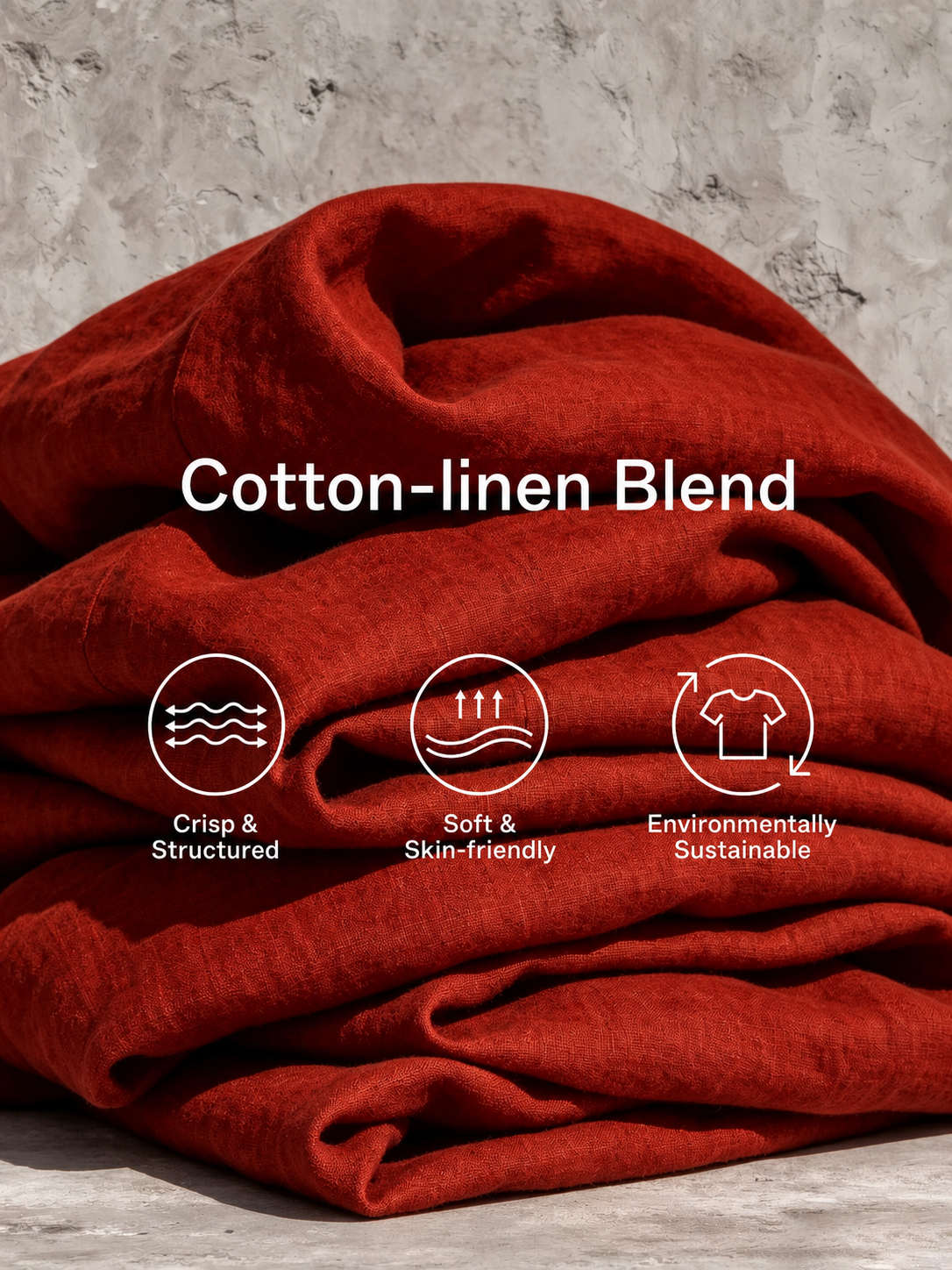 Women's Red Cotton-Linen Blend Sleeveless Midi Dress With Contrasting White Piping And Double Side Patch Pockets