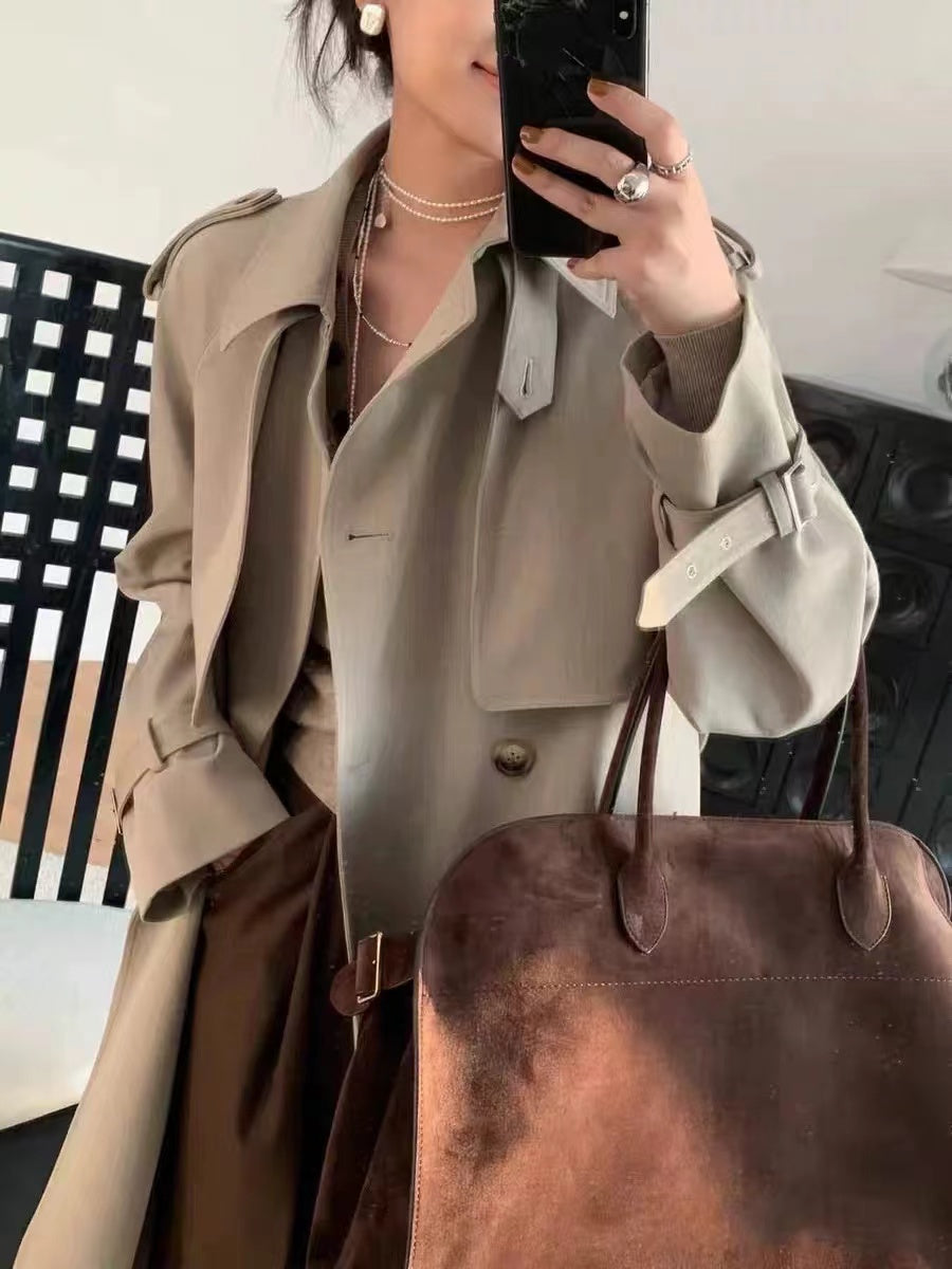 Brown Large Capacity Handbag