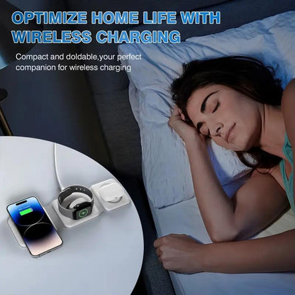 3 in 1 Magnetic Foldable MagSafe Wireless Charger for iPhone 16 to 12 Series