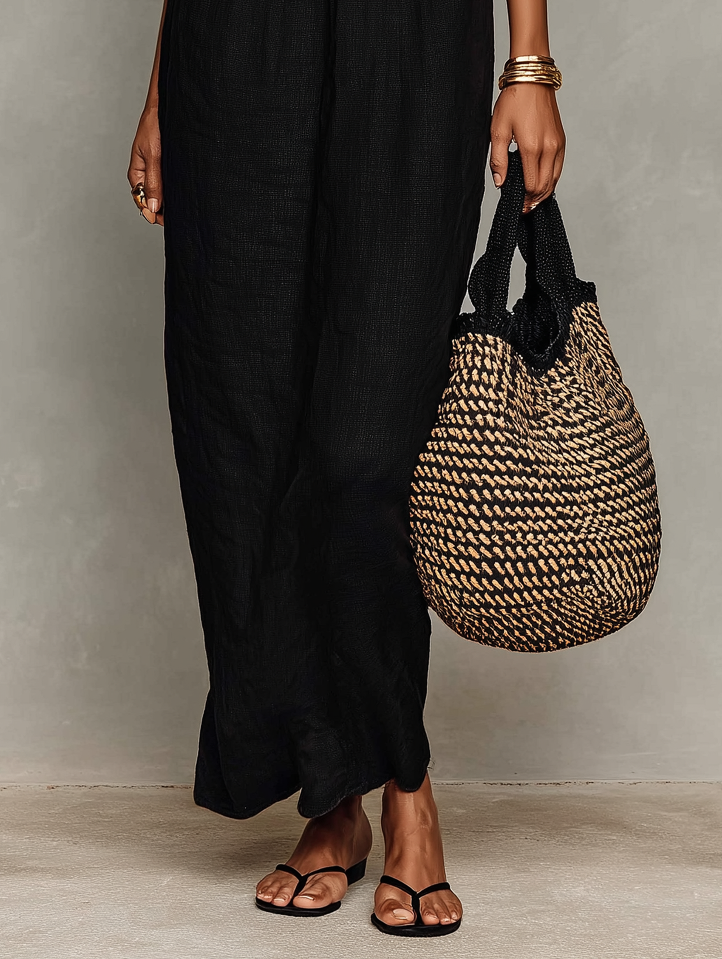 Women's Minimalist Linen-Blend Lace-Paneled Strapless With Spaghetti Straps Maxi Dress