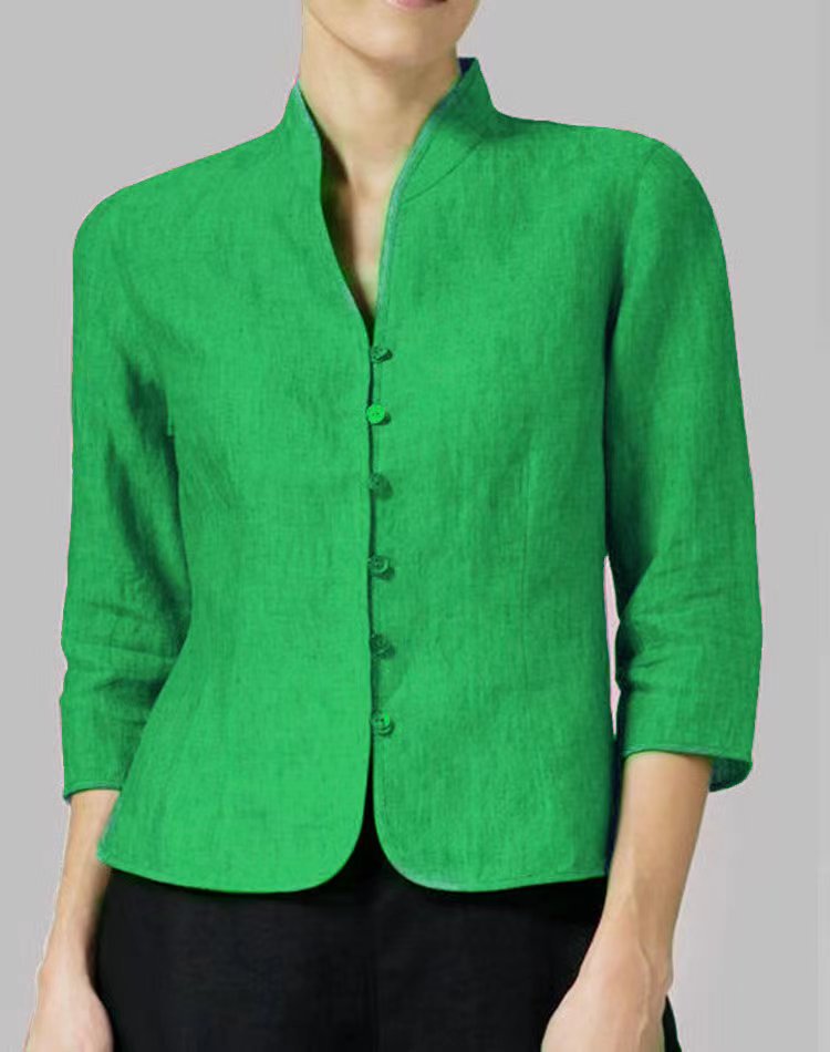 Cotton And Linen Waist Slim Fashion Small Coat