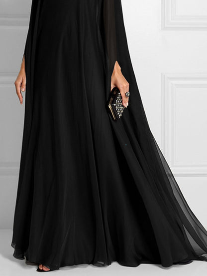 Vintage Dolman Sleeve Floor-length Flowy Dress