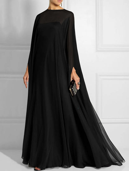 Vintage Dolman Sleeve Floor-length Flowy Dress