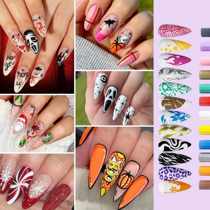 MagicManiTM - 12 Colors Nail Art Pen Marker Set for Creative Designs 💅🎨