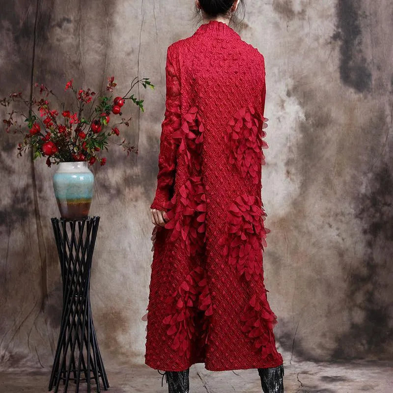 Red Feather  Maxi Dress Plus Size Long Dresses