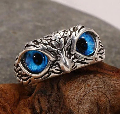 925 Silver Owl Ring (Adjustable size)
