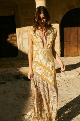 Sexy Bronzing Heart Shaped Tassel Asymmetrical V Neck Dresses(Ship in 24 hours!)