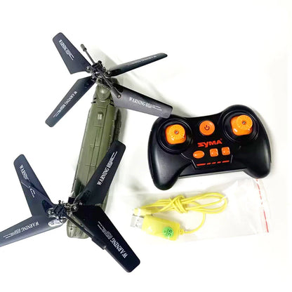 Dual Propellers Fixed Height Simulation Remote Control Model Helicopter Military Transport RC Helicopter