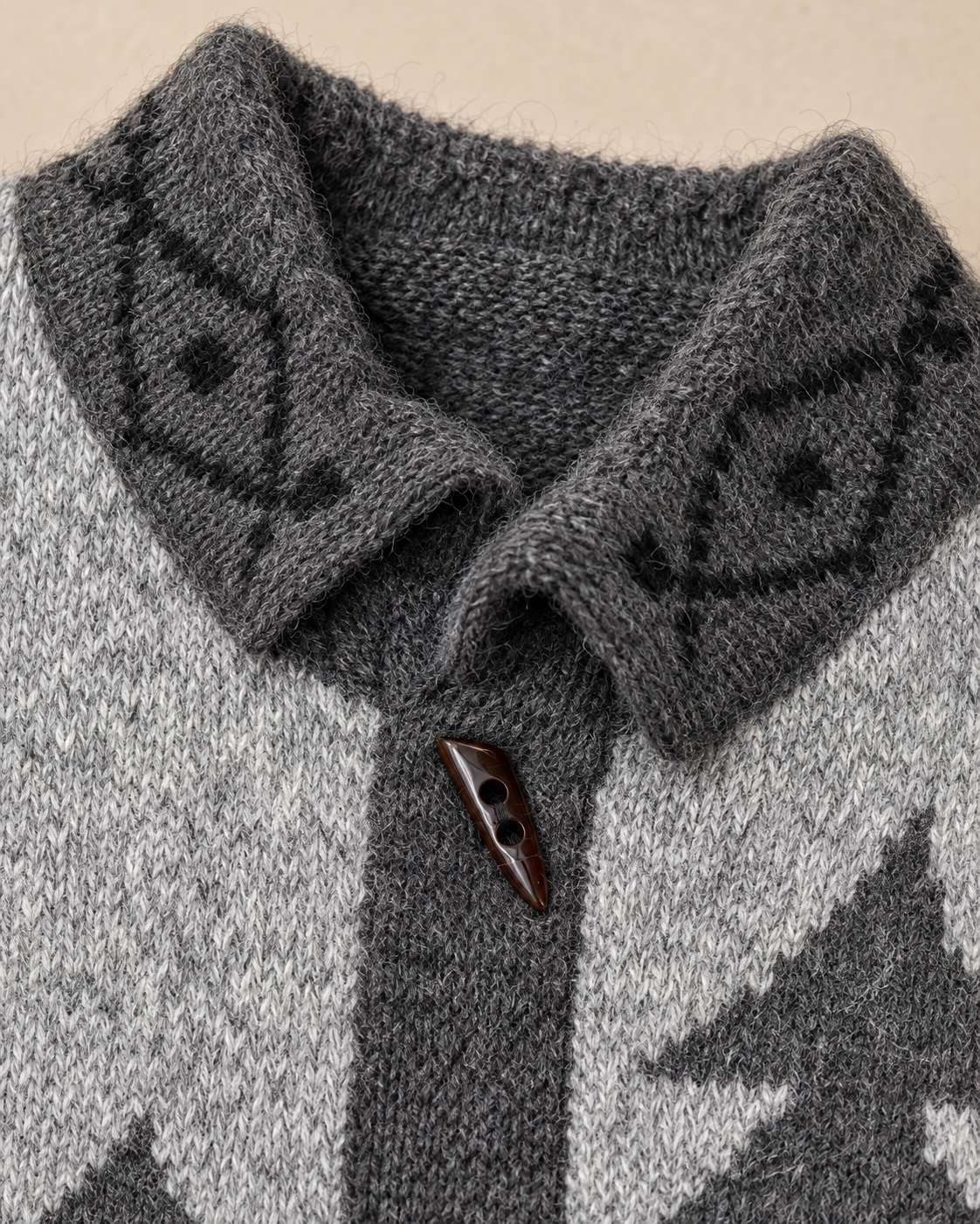 Women's Graphic Wool Cardigan – Scenic Knit Toggle-Button Sweater