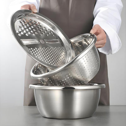 3-in-1 Multifunctional Stainless Steel Basin Set