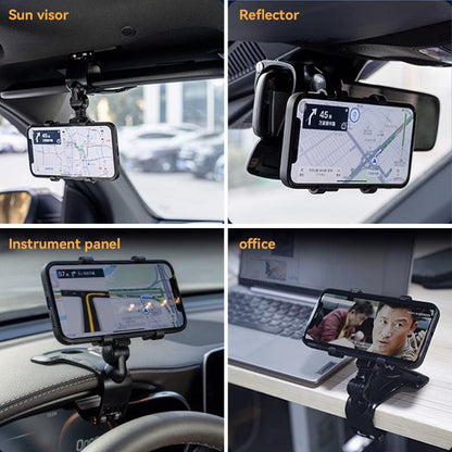 Universal Car Phone Holder Mount, 360 Degrees Rotation Dashboard Phone Holder [Upgrade Clip Never Fall]