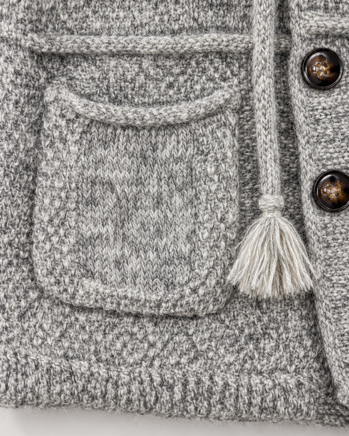 Women's Textured Wool Cardigan – Collared Button-Up Sweater with Pockets