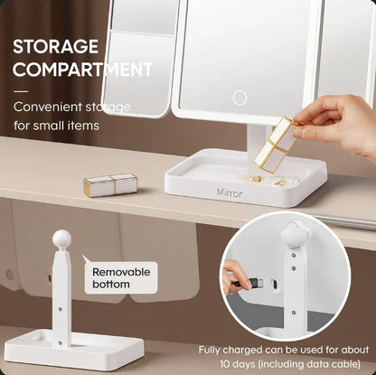 TriGlowTM Illuminated Trifold Vanity Mirror