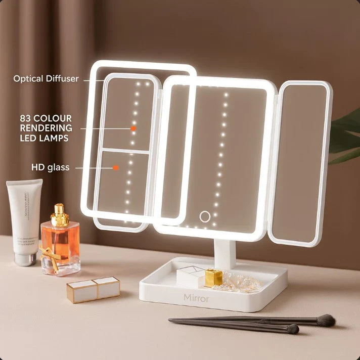 TriGlowTM Illuminated Trifold Vanity Mirror