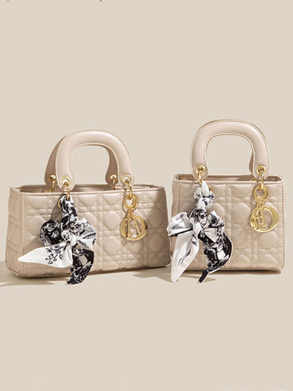 White Diamond Silk Scarf Hand-Held Crossbody Bags