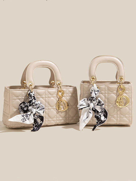 White Diamond Silk Scarf Hand-Held Crossbody Bags