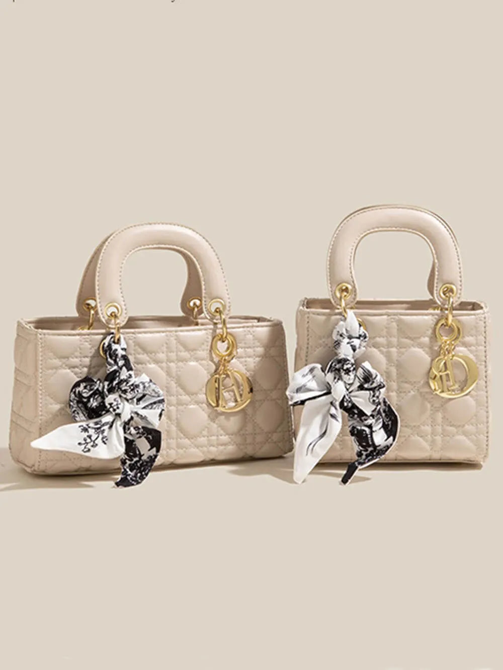 Black Diamond Silk Scarf Hand-Held Crossbody Bags